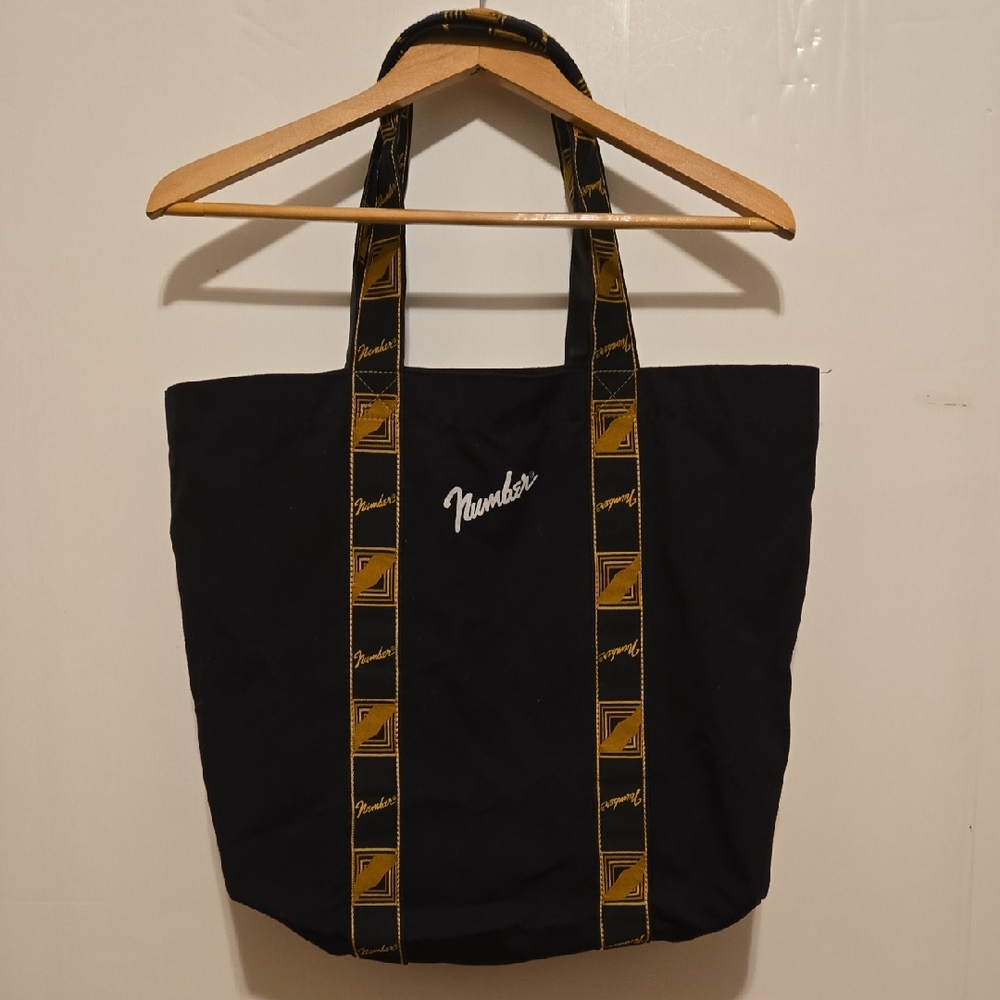 Number Nine Black and Gold Tote Bag